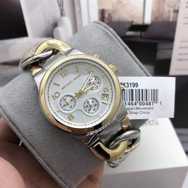 Michael Kors Runway Chronograph Two-tone Ladies Watch- MK3199